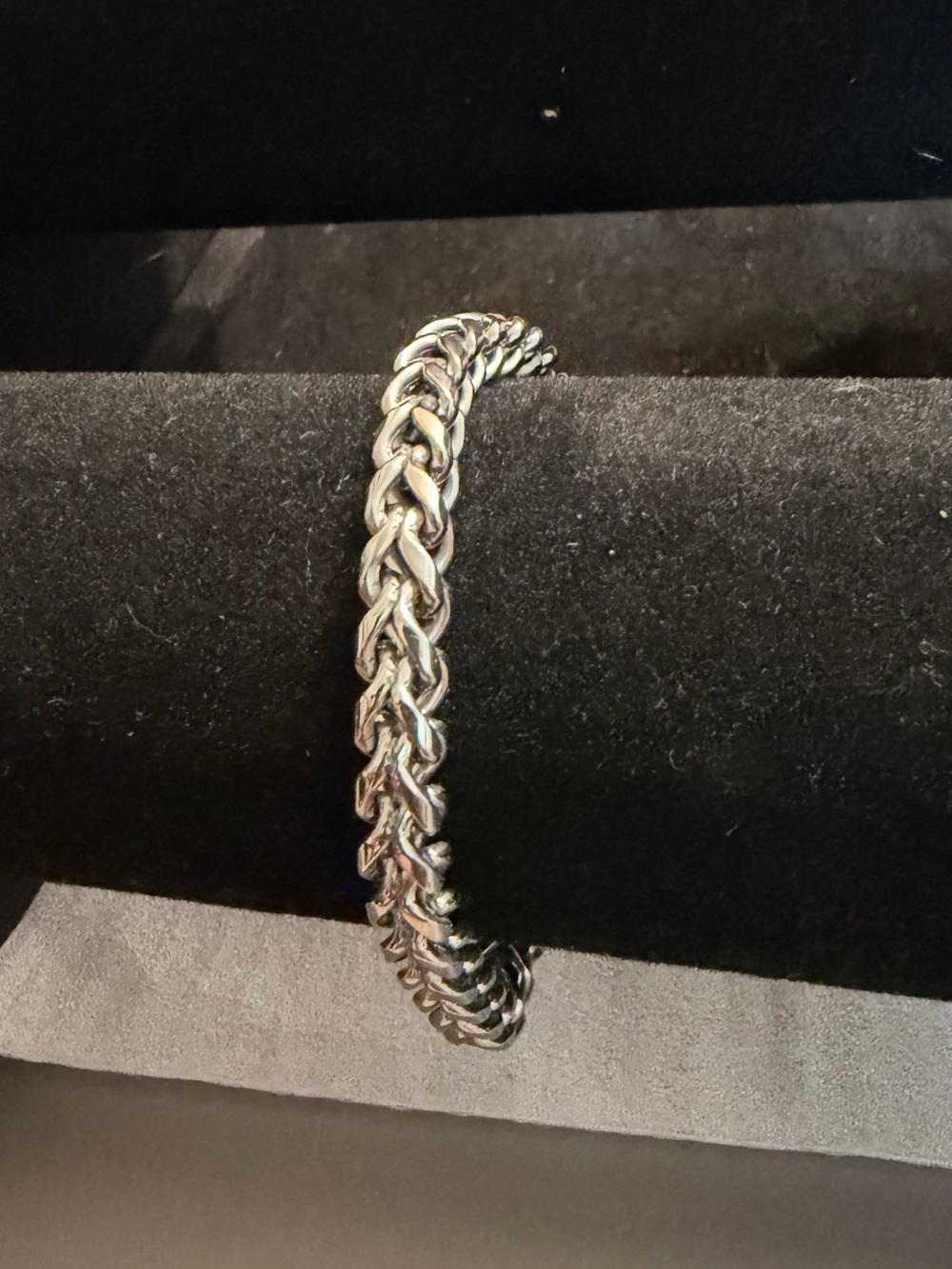 Mens Stainless steel Braided Chain Bracelet - Classic Stainless Look